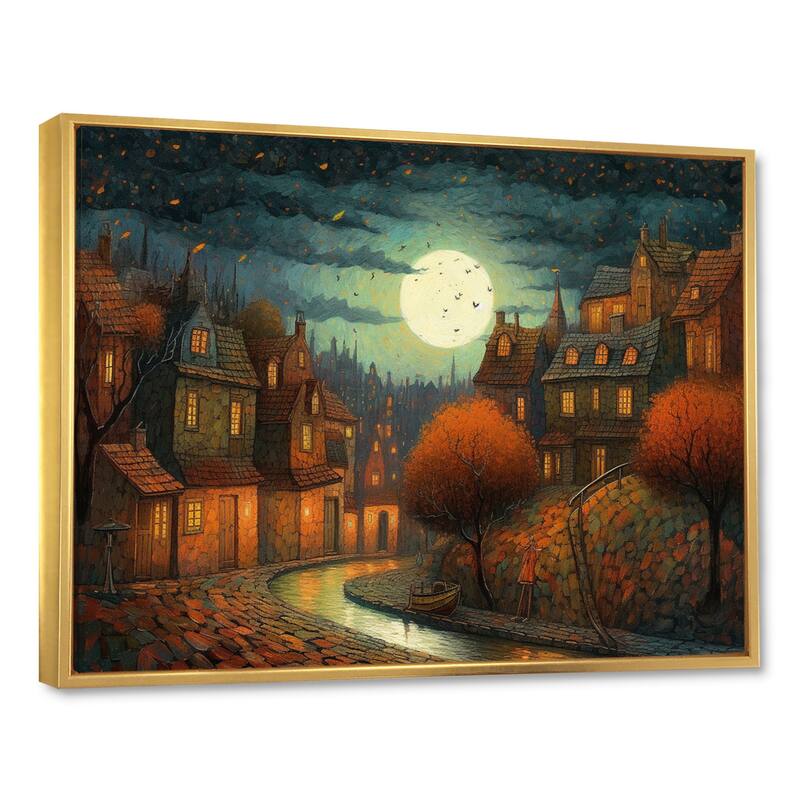 Designart "Sunset Haven Ii" City Art Deco Framed Wall Art For Living